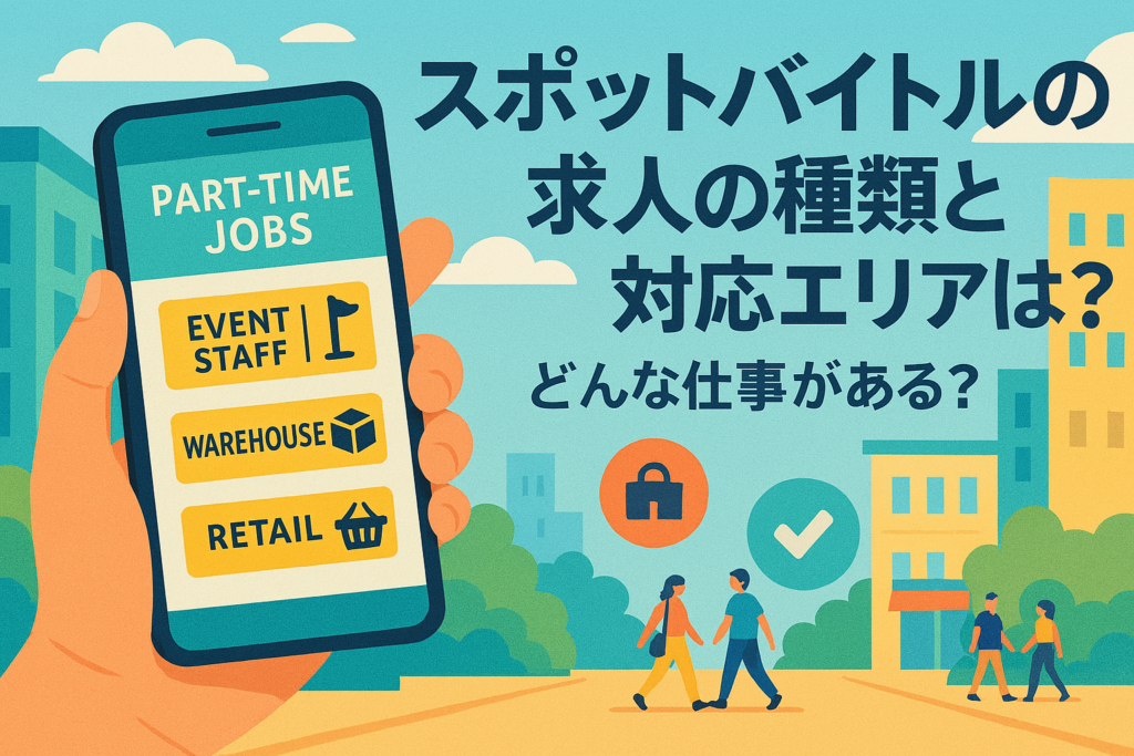 スポットバイトルの求人の種類と対応エリアは？どんな仕事がある？