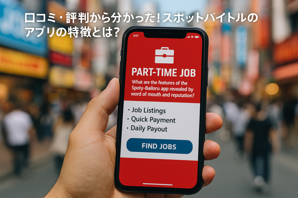 口コミ・評判から分かった！スポットバイトルのアプリの特徴とは？求人・即払い・日払い・何歳から使えるかをまとめました