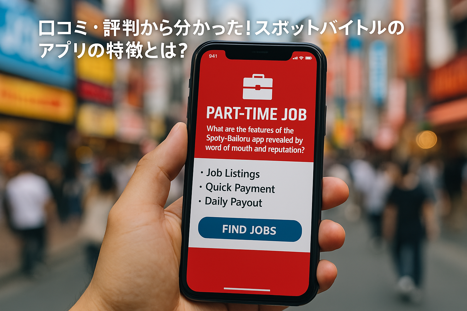口コミ・評判から分かった！スポットバイトルのアプリの特徴とは？求人・即払い・日払い・何歳から使えるかをまとめました